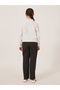 Schiffli Detail Buttoned Top and Wide Leg Pants Set - 4