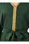 Lace Trim Waist Tie-Up V-Neck Jalabyia - 4