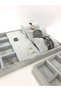 Domestic Production Suede Fabric Gray Color Double Set Drawer Inside Jewelry Stand - 2