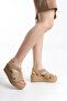 Genuine Leather Soft Sole 33-34-35-41-42-43-44-45 Size Wedge Heel Sandals - 3