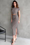 Brown White Crop Blouse Skirt Double Set - 3