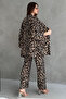 Leopard Patterned Twisted Fabric Kimono Set - 5