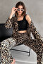 Leopard Patterned Twisted Fabric Kimono Set - 3
