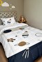 Space Vehicles Patterned Single Duvet and Pillowcase