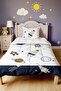 Space Vehicles Patterned Single Duvet and Pillowcase - 2