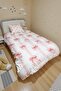 Pink Striped Bows Patterned Single Quilt and Pillowcase - 3