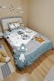 Blue Fun Robot Patterned Single Quilt and Pillowcase - 3