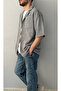 New Season Summer Short Sleeve Linen Cotton Textured Single Pocket Men's Shirt. - 2