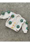 Hand Knitted Girl's Cardigan with Flower Detail - 3