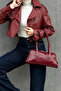 Women's Zippered Faux Leather Single Compartment Hand, Arm and Shoulder Bag - 2