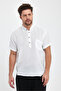 Muslin Collar Half Placket Shirt - 4020 - 3