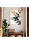 Hari̇kabi̇rev | Dark Green Gold Leaf Themed Tempered Unbreakable Glass Table | Tmtekli̇