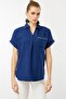 Women's Polo Neck Low Sleeve Shirt Navy Blue - 2
