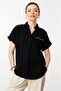 Women's Polo Neck Low Sleeve Shirt Black