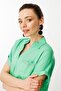 Women's Polo Collar Low Sleeve Shirt Green - 3