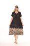 Plus Size Women's Summer Double Pocket Knee Length Short Sleeve Midi Length Viscose Combed Cotton Dress - 5