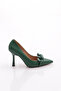 Women's High Heel Shoes Green Skin 2361332859
