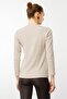 Women's Crew Neck Embroidered Cotton Blouse Beige - 3