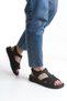 Matilda Marlowe Black Daily Anatomical Orthopedic Vegan Leather Comfortable Sole Women's Slippers Sandals - 4