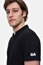 Russel Black Polo Collar Printed 100% Cotton Standard Fit Men's Tshirt - 3