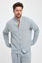 Men's Shirt - Muslin Judge Collar Long Sleeve Men's Shirt-4050