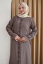 Brown Ferace with Drop Stone Pattern - 2