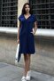 Women's Polo Neck Modal Fabric Short Sleeve Comfortable Fit Dress