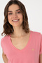 Women's Pink Basic T-Shirt 50300829 -Vr041 - 2