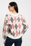 Women's Vita-177 Argile Comfortable Fit Diamond Pattern Buttoned Knitwear Cardigan Ecru - 4