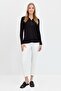 Women's Shoulder and Collar Needle Embroidered Cotton Blouse Black - 3