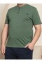Men's Green Wide Fit 100% Cotton Short Sleeve Pocket Plus Size Pajama Set - 2