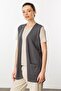 Women's Square Knitted Long Knitwear Vest Anthracite