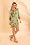 Short Shirt Oversized Ethnic Green Bnts-23009-B - 4