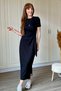 Tie-Up Black Midi Modal Dress - 7