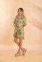 Short Shirt Oversized Ethnic Green Bnts-23009-B