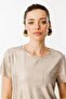 Women's Crew Neck Low Sleeve T-Shirt Mink - 5