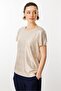Women's Crew Neck Low Sleeve T-Shirt Mink - 2
