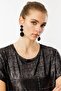 Women's Crew Neck Low Sleeve T-Shirt Black - 2