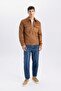 Slim Fit Slim Fit Suede Coat Jacket Shirt Collar Pocket Lined Y5362Az24Au - 2