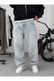 Ice Blue Stitching Detailed Baggy Pants Ke-715/693/708 - 2