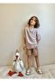 Yigit Butik Seersucker Fabric Mandarin Collar Boy Shorts Suit - 3