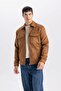 Slim Fit Slim Fit Suede Coat Jacket Shirt Collar Pocket Lined Y5362Az24Au - 4