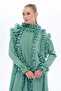 Vertical Rib Detail Dress Green - 2