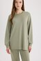 Regular Fit Crew Neck Basic Plain Hijab Sweatshirt Tunic D4598Ax25Sp - 3