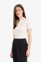 Slim Fit Slim Fit Ribbed Camisole Short Sleeve Polo White T-Shirt C6249Ax25Sp - 3