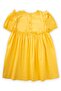 Robadan Ruffle Gathered Poplin Dress 2-7 Years Yellow - 3