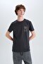 100% Cotton Slim Fit Crew Neck Printed Short Sleeve T-Shirt C2131Ax25Sm - 4
