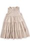 Gathered Layered Linen Dress 2-7 Years Natural - 2