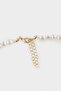 Women's Marble Print Pearl Detail Necklace E3991Axns - 3