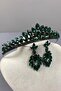 Green Leyn Model Bridal Henna Crown and Shuttle Stone Earrings